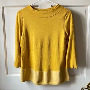 Anthropologie yellow sweater angel of the north cashmere cotton